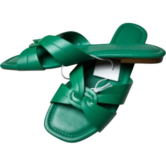 J. Crew Women’s Low Heel Dublin Green Knotted Sandals Sz 8 - Picture 2 of 7